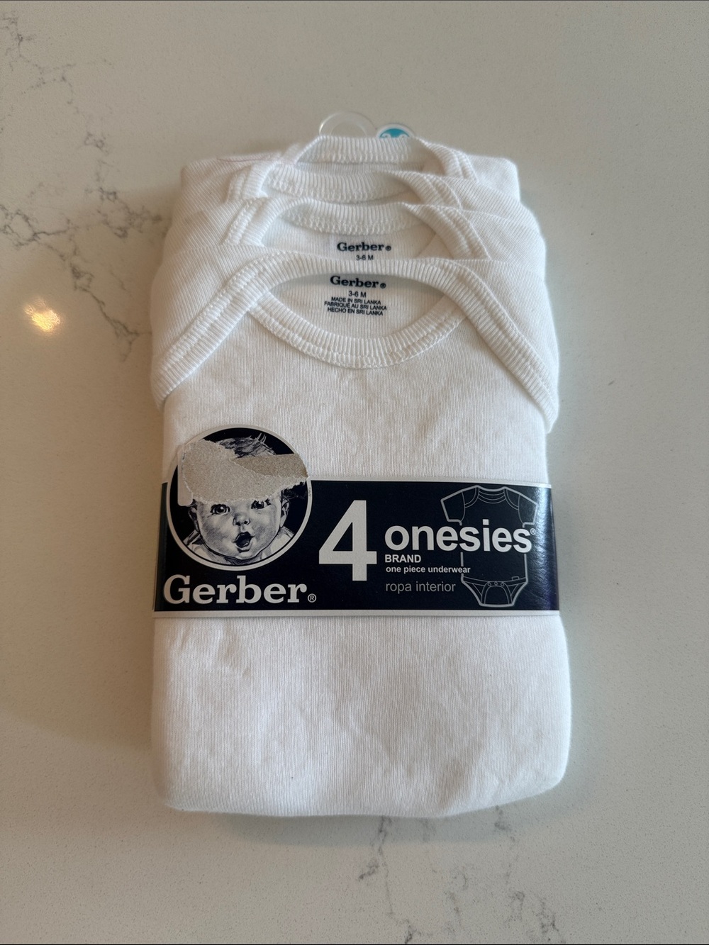 Gerber 4-Pack Short Sleeve Onesies Bodysuits White Bodysuits Newborn